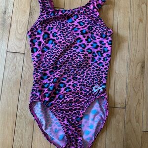 Leopard Print Kids Leotard - Pink and Blue